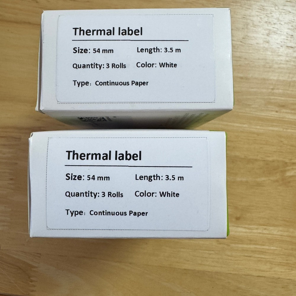 Nelko Thermal Printer Sticker Paper 54mm x 3.5m White Continuous 5 Rolls Total - Picture 2 of 6